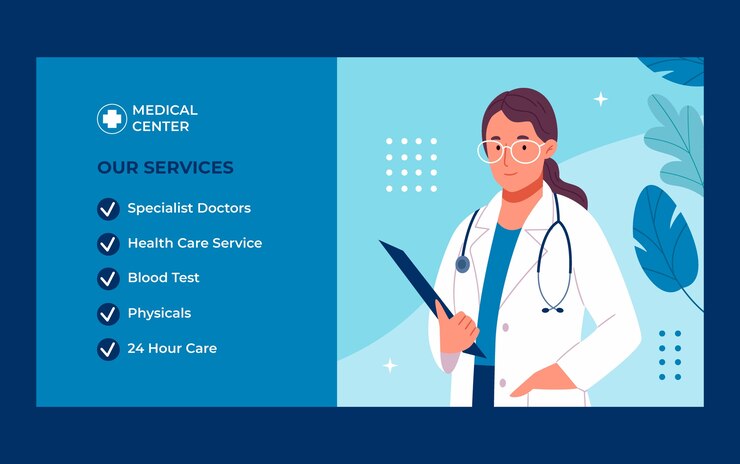 Free Vector hospital care facebook template