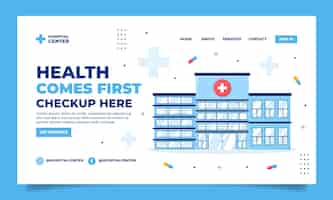 Free vector hospital care landing page template