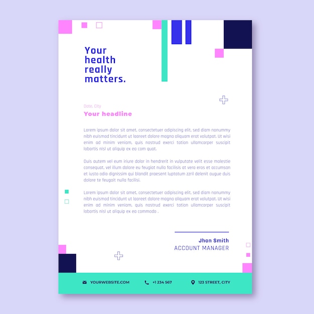 Free vector hospital care letterhead template