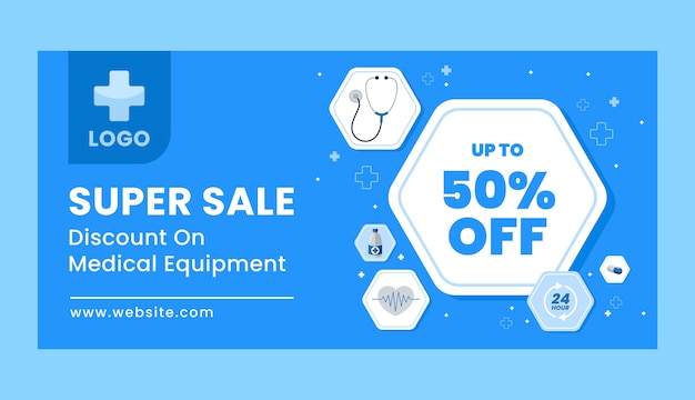 Free vector hospital  care sale banner template