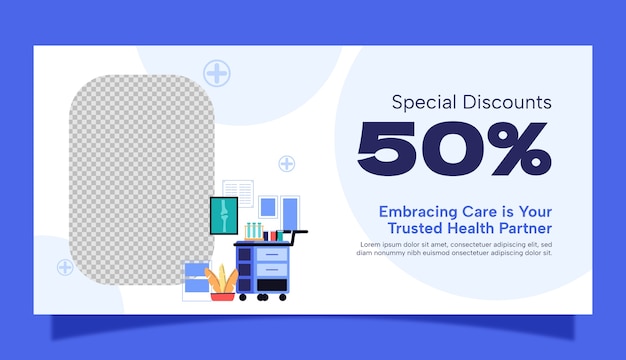 Free vector hospital care sale banner template