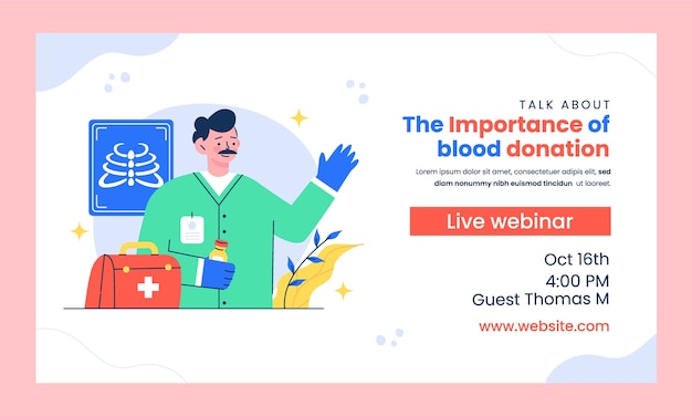 Free vector hospital care webinar template