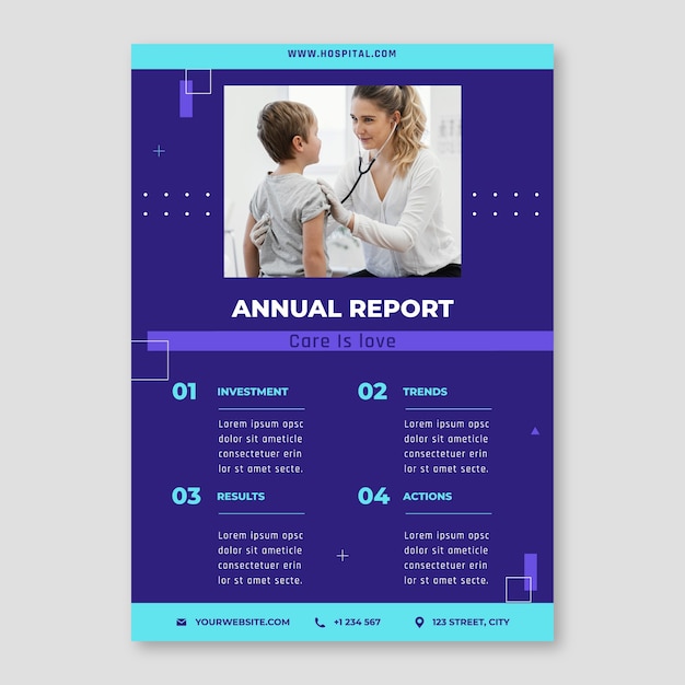 Free vector hospital healthcare service  annual report