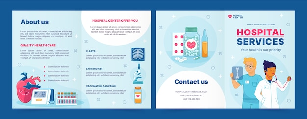 Free vector hospital healthcare service  brochure