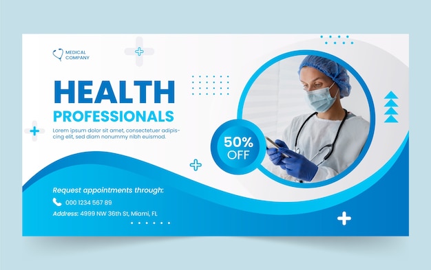 hospital healthcare service  facebook template