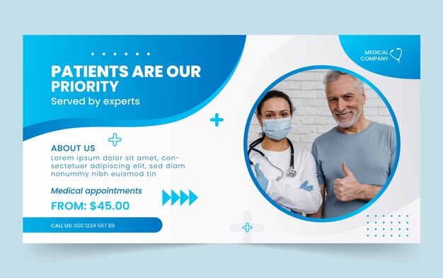 Hospital healthcare service  facebook template