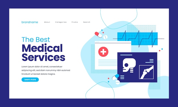 Free vector hospital healthcare service  landing page