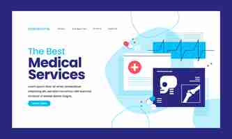 Free vector hospital healthcare service  landing page