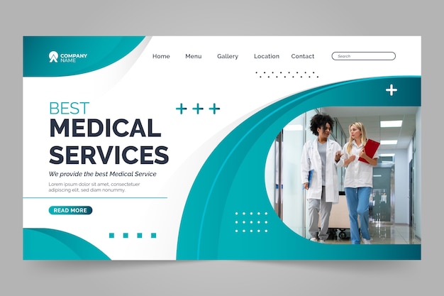 Free vector hospital healthcare service  landing page