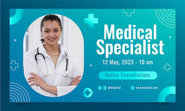 Free vector hospital healthcare service  webinar