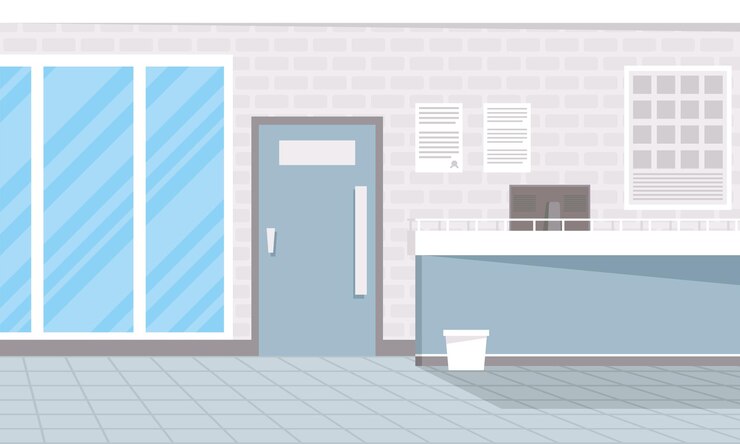 मुफ़्त वेक्टर hospital indoor reception place scene