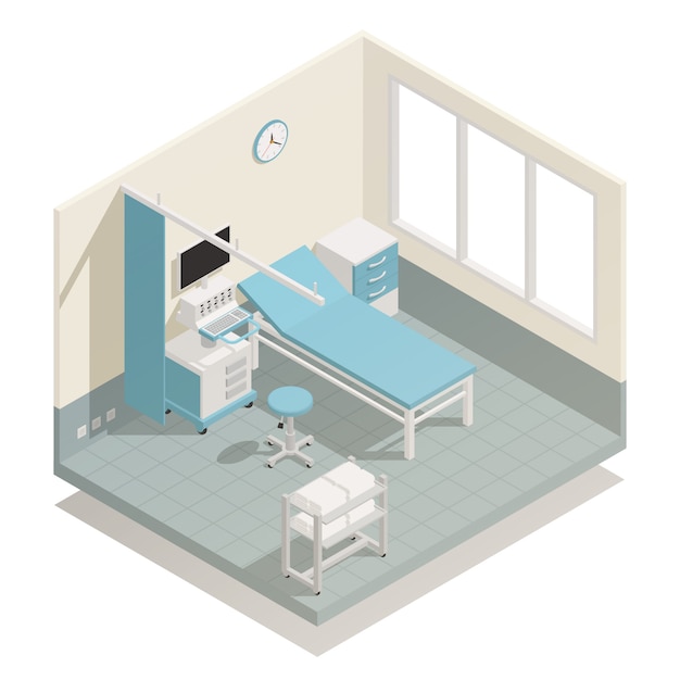 Hospital medical equipment isometric