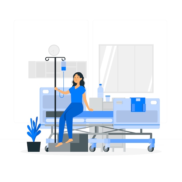 Бесплатное векторное изображение Иллюстрация концепции пациента больницы