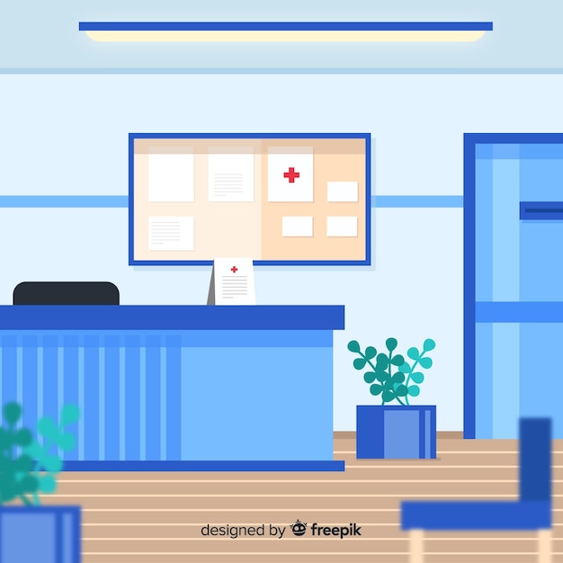 Free vector hospital reception with flat design
