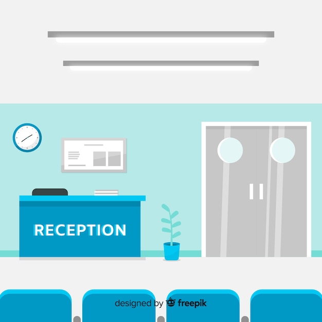 Free vector hospital reception with flat design