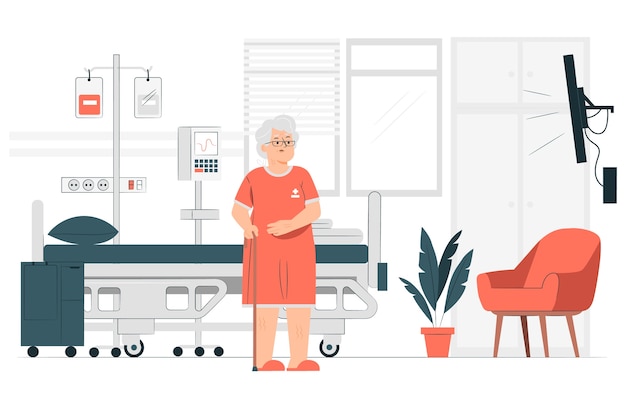 Free vector hospital room concept illustration