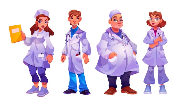 Free vector hospital staff doctors and nurses team