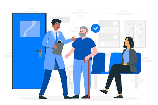 Free vector hospital waiting room concept illustration