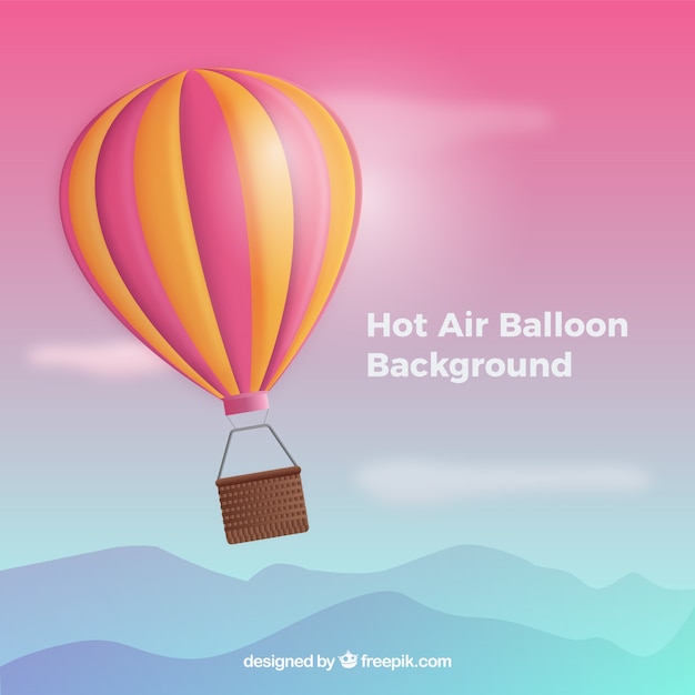 Hot air balloon background in realistic style