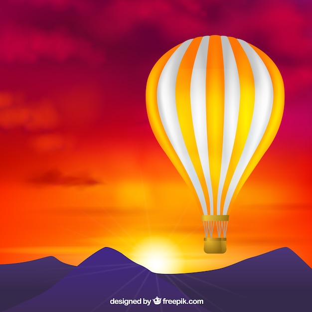 Hot air balloon background in realistic style