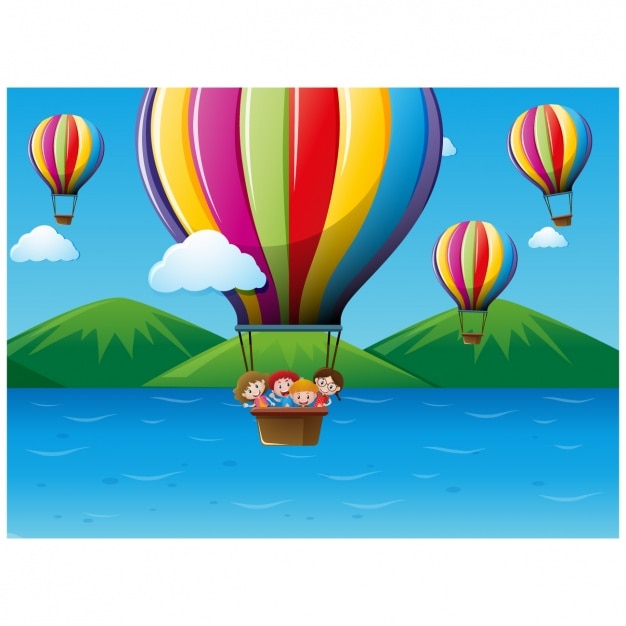 Free vector hot air balloon background