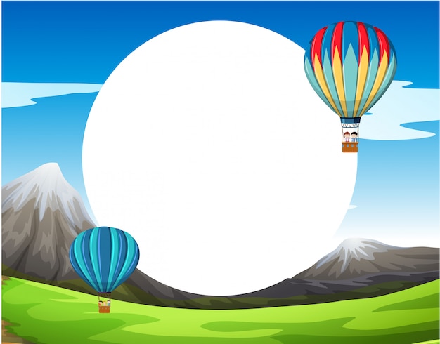 A hot air balloon blank copyspace