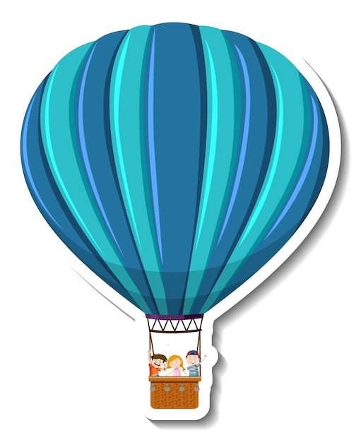 Free vector hot air balloon cartoon sticker