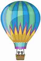 Free vector hot air balloon in cartoon style isolated