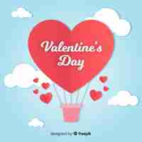 Free vector hot air balloon heart background