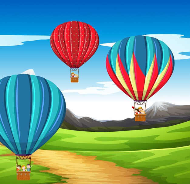 Hot air balloon scene