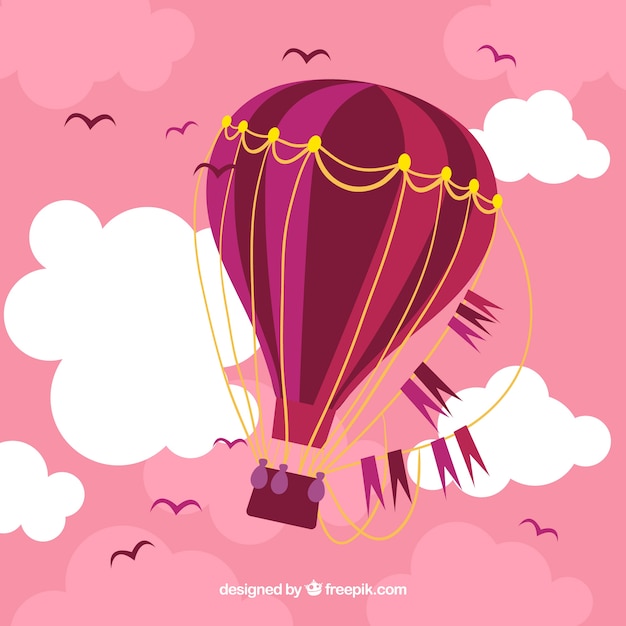 Hot air balloon travel background