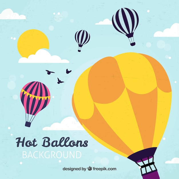 Free vector hot air balloon travel background