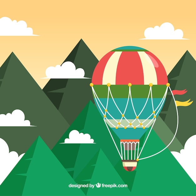 Free vector hot air balloon travel background