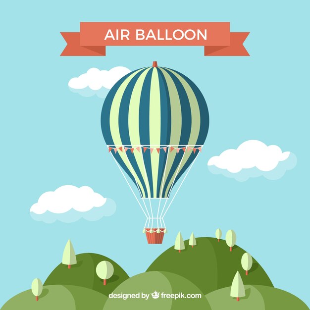 Hot air balloon travel background