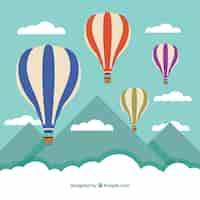 Free vector hot air balloon travel background