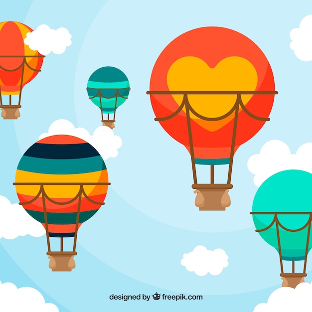 Free vector hot air balloon travel background