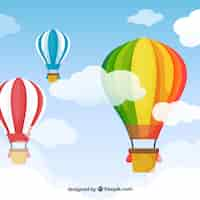 Free vector hot air balloon travel background