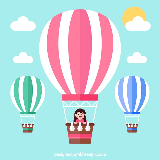 Free vector hot air balloon travel background