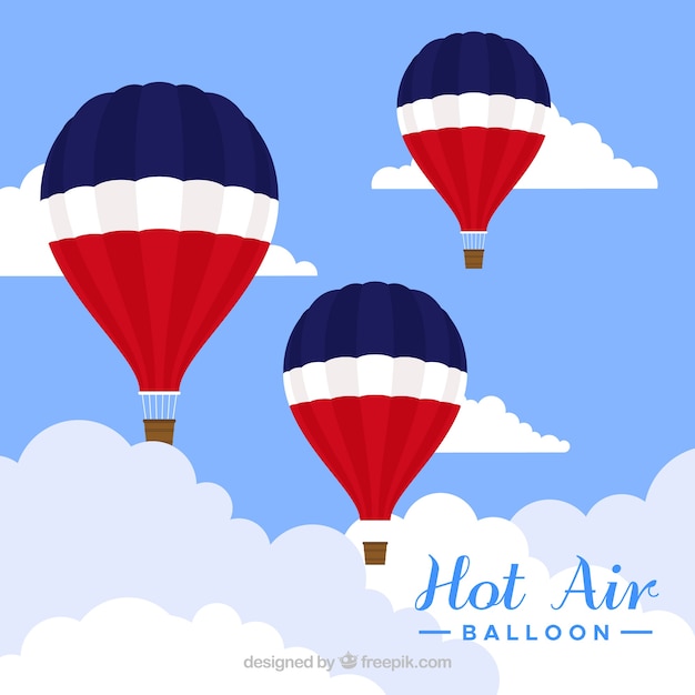 Free vector hot air balloon travel background