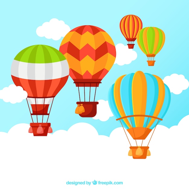 Free vector hot air balloon travel background