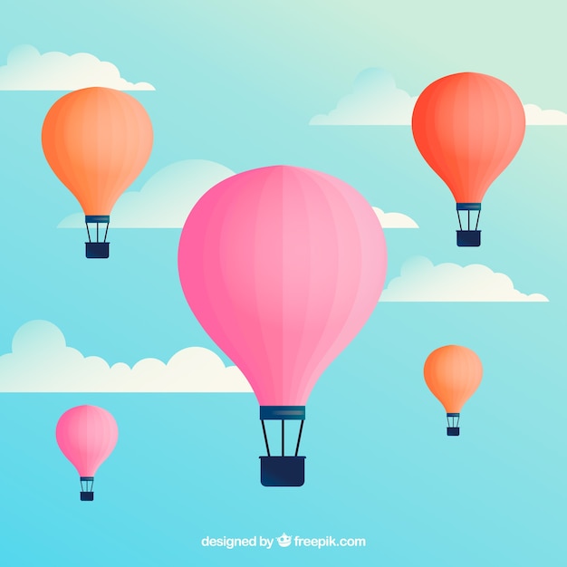 Hot air balloon travel background