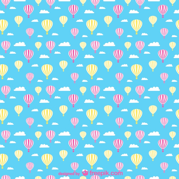 Hot air balloons seamless pattern