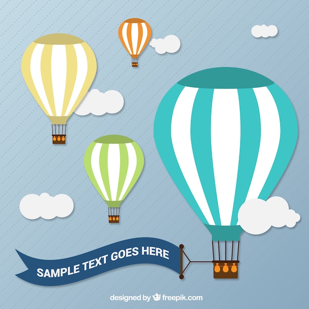 Free vector hot air balloons with a banner