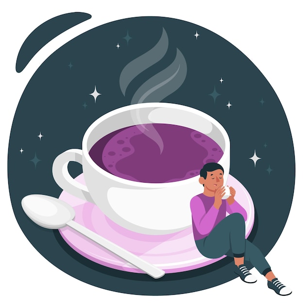 Hot beverage concept illustration