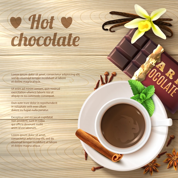 Hot chocolate background – Vector Templates