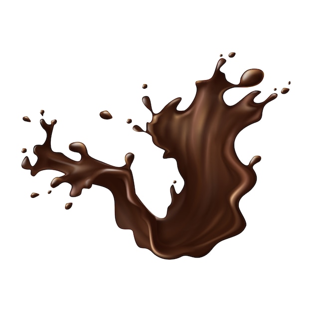 Free vector hot chocolate, cacao or coffee splash