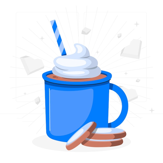 Free vector hot chocolate concept illustration