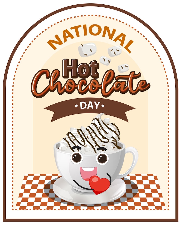 Free Vector hot chocolate day banner design