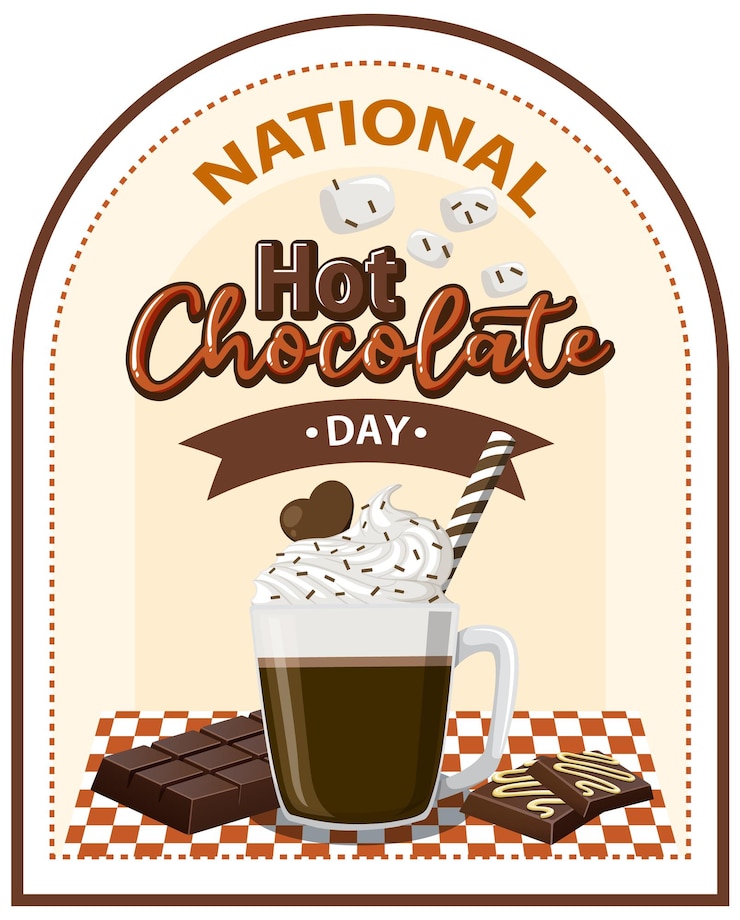 Free Vector hot chocolate day banner design