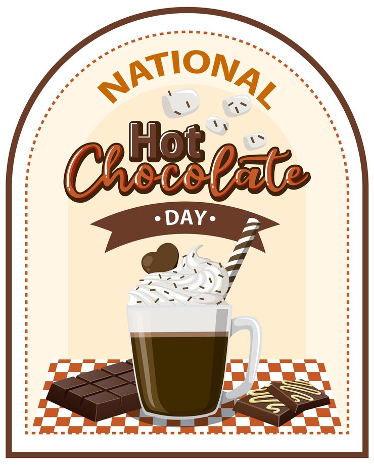 Free Vector hot chocolate day banner design